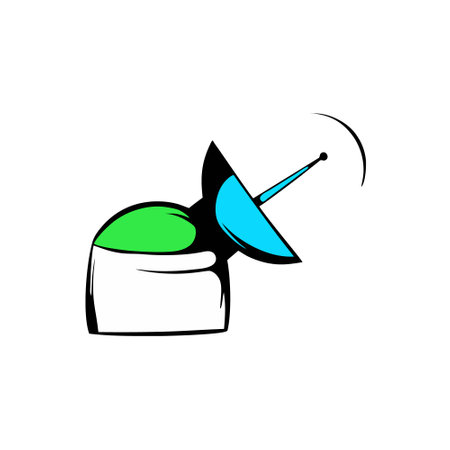 Satellite dish icon isolated on white background. Vector illustration.のイラスト素材