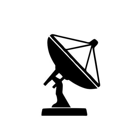 Satellite dish icon isolated on white background. Vector Illustration.のイラスト素材