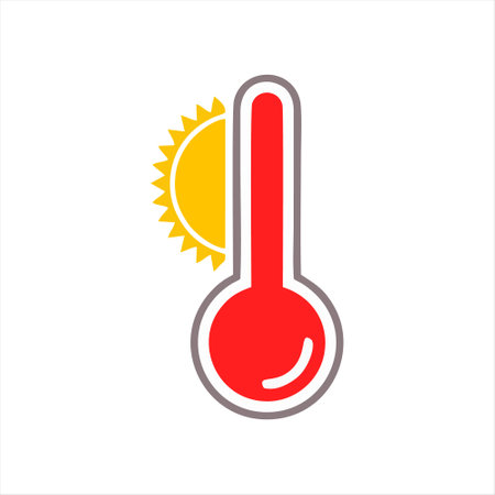 Thermometer icon. Hot and cold symbol. Vector illustration.のイラスト素材