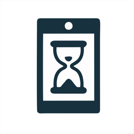 smartphone with hourglass icon. time management concept. vector illustrationのイラスト素材