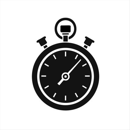Stopwatch icon on white background. Vector illustration. Flat style.のイラスト素材