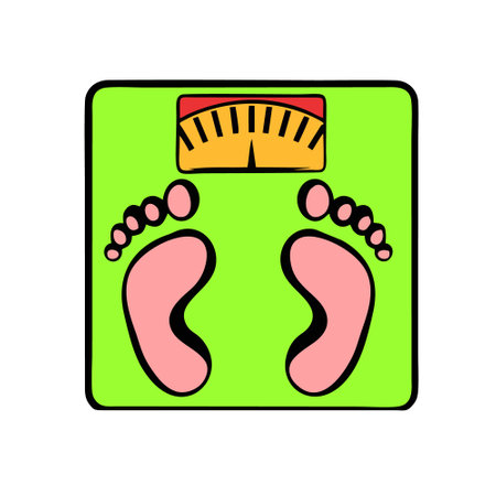 Illustration vector graphic of weight scale icon. Fit for diet, healthy lifestyle, fitness, gym, bodybuilding, etc.のイラスト素材