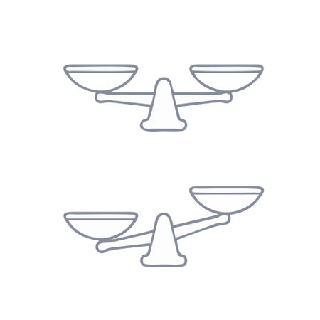 Scales of justice on a white background. Vector illustration in flat style.のイラスト素材