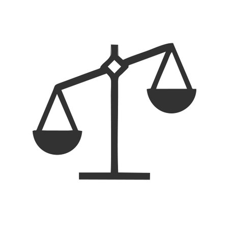 Scale of justice icon in flat style. Justice symbol vector illustration on white isolated background.のイラスト素材