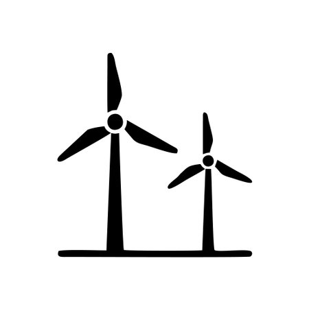 Wind turbines icon. Renewable energy symbol. Alternative source of electricity.のイラスト素材