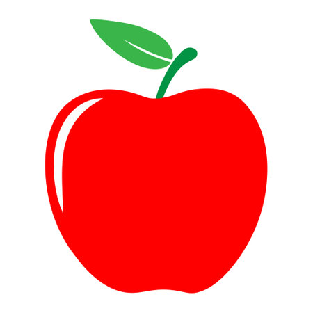 Red apple icon. Flat illustration of red apple icon for web designのイラスト素材