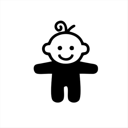 Cute baby boy icon isolated on white background. Vector illustration.のイラスト素材