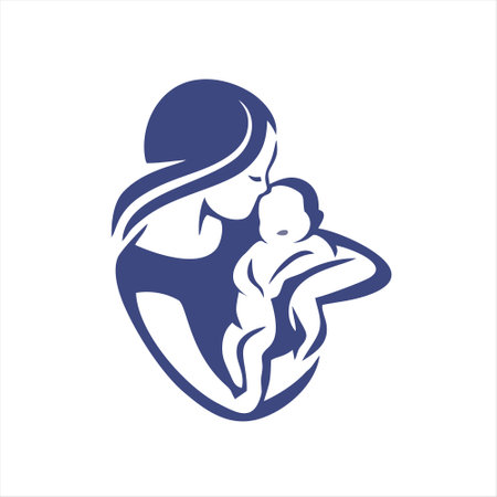 Mother with baby logo, motherhood logo, mom and baby logoのイラスト素材