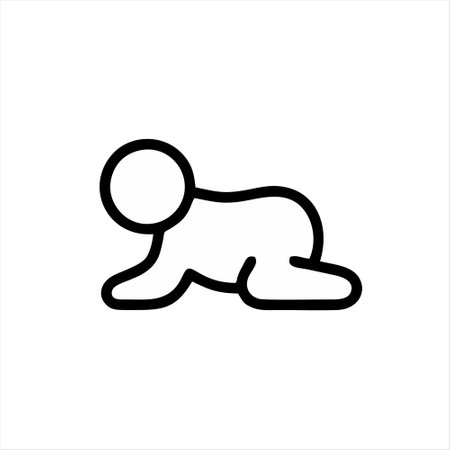 Polar bear line icon, vector graphics, a linear pattern on a white background.のイラスト素材