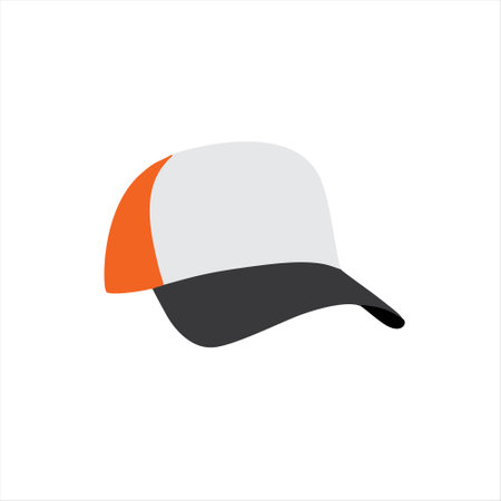 Baseball cap isolated on white background. Vector illustration in flat style.のイラスト素材