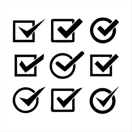 Check mark icons set. Check mark vector icon set. Tick icon vector. Check mark icon vector.のイラスト素材