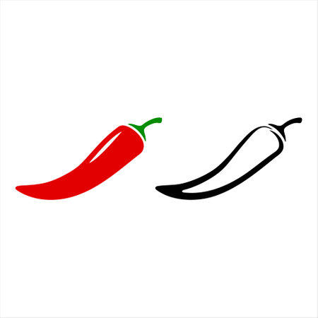 chilli pepper icon on white background. chili pepper vector icon. chili pepper iconのイラスト素材