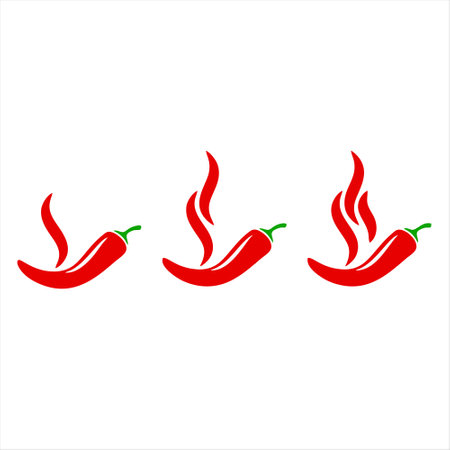 Hot chili pepper icon vector design template. Hot chilli logo design.のイラスト素材