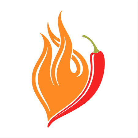 Hot chili pepper icon. Vector illustration of a hot chili pepper.のイラスト素材
