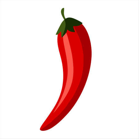 Red hot chili pepper isolated on a white background. Vector illustration.のイラスト素材
