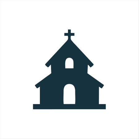 Church icon in trendy flat style isolated on white background. Vector illustration.のイラスト素材