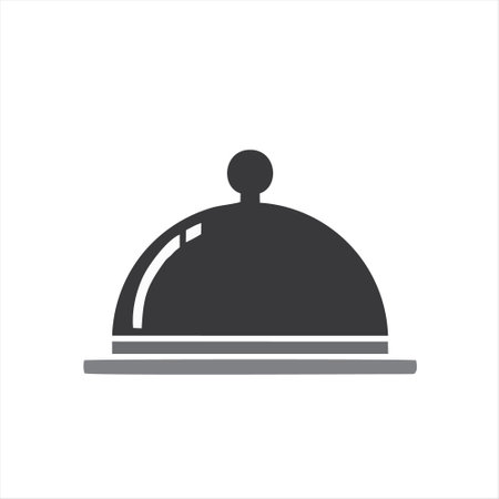 Restaurant cloche icon. Vector illustration isolated on white background.のイラスト素材