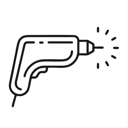 Drill line icon. Outline illustration of drill vector icon for webのイラスト素材