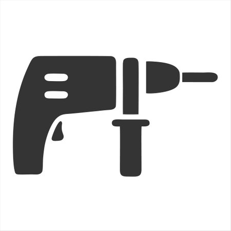 Drill icon. Construction tool. Repair equipment. Vector illustration.のイラスト素材