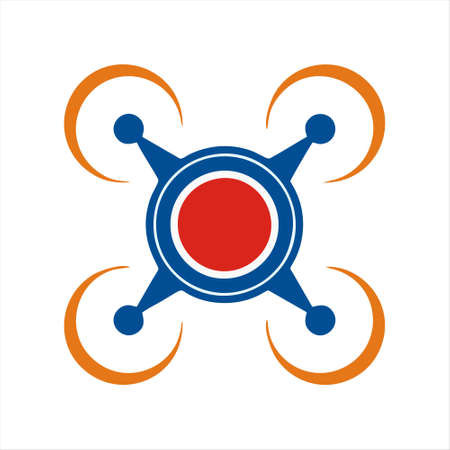 Drone logo. Aerial photography Drone Camera. Drone icon. Drone Vector. Drone illustration. Drone logo vector. Drone Sign. Drone symbol. Drone vector logo.のイラスト素材