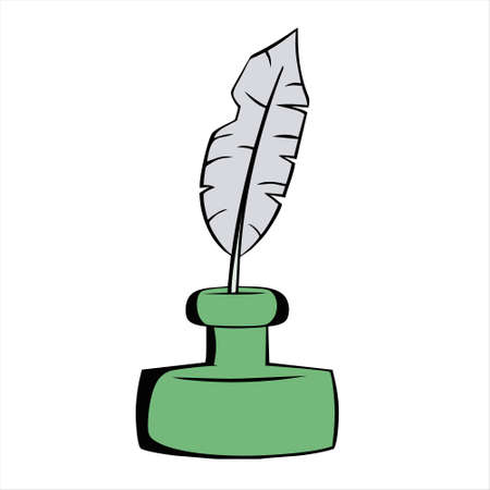 Feather of bird black vector icon.Black vector illustration watercolor of pen. Isolated illustration of feather of bird icon on white background.のイラスト素材