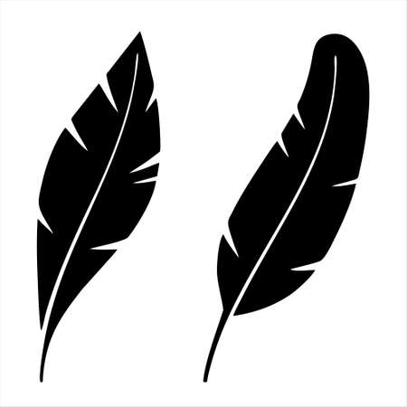Feather of bird black vector icon.Black vector illustration watercolor of pen. Isolated illustration of feather of bird icon on white background.のイラスト素材
