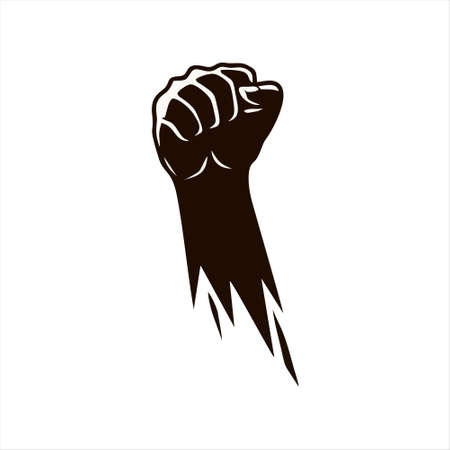 Fist icon isolated on white background. Fist icon in trendy design style. Fist vector icon modern and simple flat symbol for web site, mobile, logo, app, UI.のイラスト素材