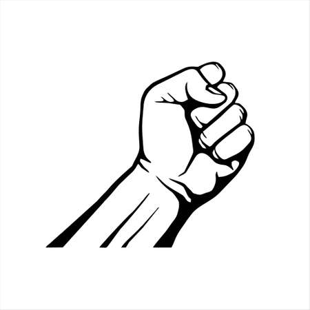 Fist icon isolated on white background. Fist icon in trendy design style. Fist vector icon modern and simple flat symbol for web site, mobile, logo, app, UI.のイラスト素材