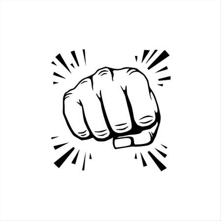 Fist icon isolated on white background. Fist icon in trendy design style. Fist vector icon modern and simple flat symbol for web site, mobile, logo, app, UI.のイラスト素材