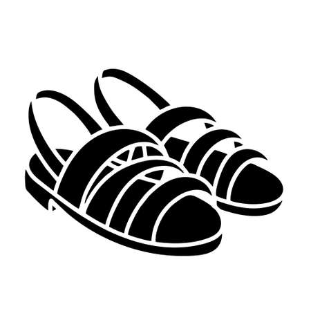 Flip flop icon isolated on white background from clothes and outfit collection. Flip flop icon trendy and modern Flip flop symbol for logo, web, app, UI. Flip flop icon simple signのイラスト素材