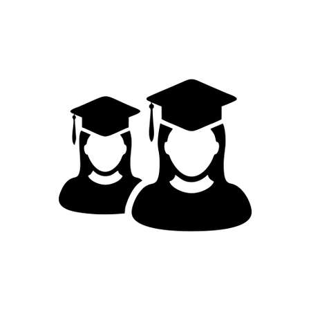 female student icon isolated on white background. female student icon thin line outline linear female student symbol for logo, web, app, UI. female student icon simple sign.のイラスト素材