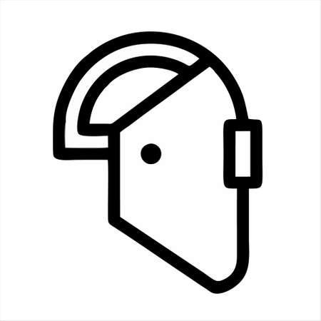helmet icon isolated on white background. helmet icon thin line outline linear helmet symbol for logo, web, app, UI. helmet icon simple sign. helmet icon flat vector illustrationのイラスト素材