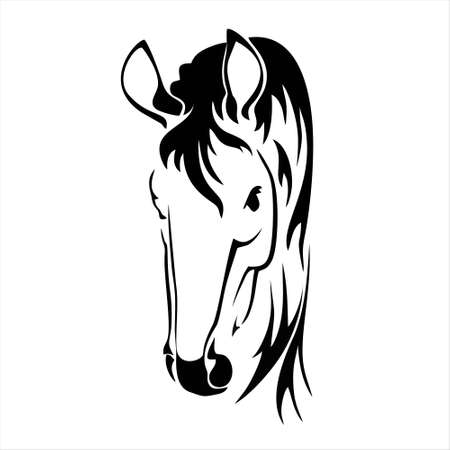 Horse head Vector. Horse icon. Horse symbol. Horse Logo. Horse Logo EPS 10. Horse emblem. Horse badge. Horse head vector illustration isolated on white background.のイラスト素材