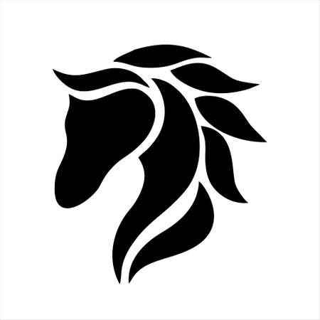 Horse head Vector. Horse icon. Horse symbol. Horse Logo. Horse Logo EPS 10. Horse emblem. Horse badge. Horse head vector illustration isolated on white background.のイラスト素材