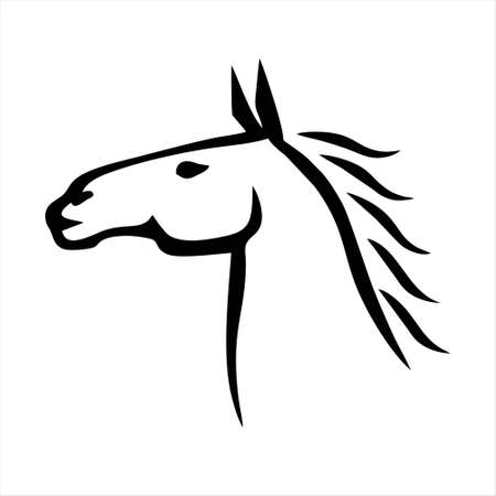 Horse head Vector. Horse icon. Horse symbol. Horse Logo. Horse Logo EPS 10. Horse emblem. Horse badge. Horse head vector illustration isolated on white background.のイラスト素材