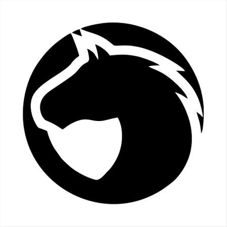 Horse head Vector. Horse icon. Horse symbol. Horse Logo. Horse Logo EPS 10. Horse emblem. Horse badge. Horse head vector illustration isolated on white background.のイラスト素材