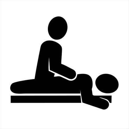 Massage session icon isolated on white background. Massage session icon in trendy design style for web site and mobile app. Massage session vector icon modern and simple symbol.のイラスト素材