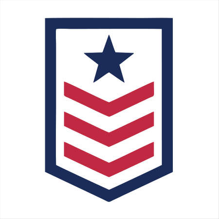 Military Rank vector icon. filled flat sign for mobile concept and web design. Army rank with star glyph icon. Symbol, logo illustration. Vector graphicsのイラスト素材