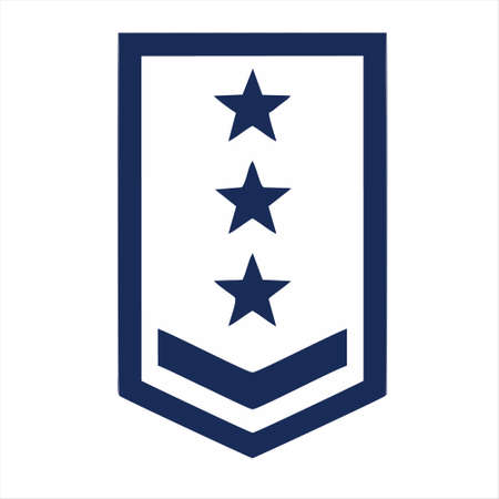 Military Rank vector icon. filled flat sign for mobile concept and web design. Army rank with star glyph icon. Symbol, logo illustration. Vector graphicsのイラスト素材