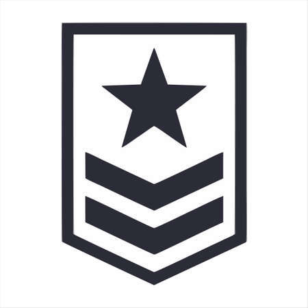 Military Rank vector icon. filled flat sign for mobile concept and web design. Army rank with star glyph icon. Symbol, logo illustration. Vector graphicsのイラスト素材
