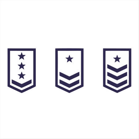 Military Rank vector icon. filled flat sign for mobile concept and web design. Army rank with star glyph icon. Symbol, logo illustration. Vector graphicsのイラスト素材