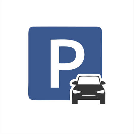 parking icon isolated on white background from signals and prohibitions collection. parking icon thin line outline linear parking symbol for logo, web, app, UI. parking icon simple sign.のイラスト素材