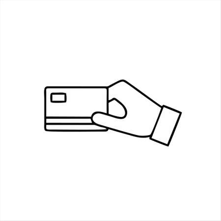 credit card payment icon isolated on white background from ecommerce collection. credit card payment icon thin line outline linear credit card payment symbol for logo, web, app, UI.のイラスト素材