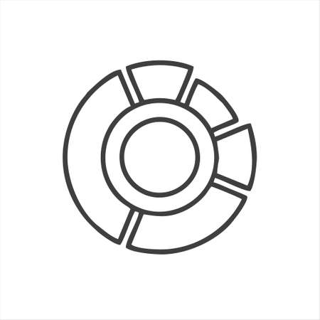pie chart icon isolated on white background from web essentials collection. pie chart icon thin line outline linear pie chart symbol for logo, web, app, UI. pie chart icon simple sign.のイラスト素材