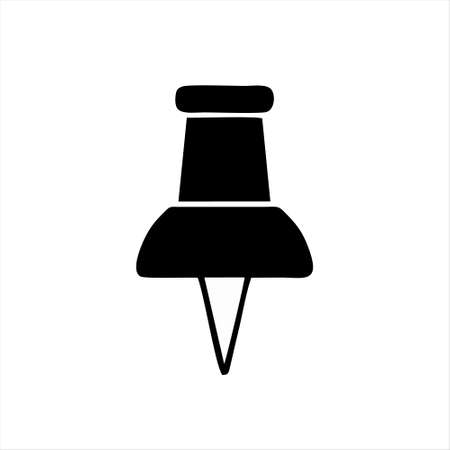 Pin Linear Icon Vector of push pin icon isolated on - ID:1-177448433 - Royalty Free ...