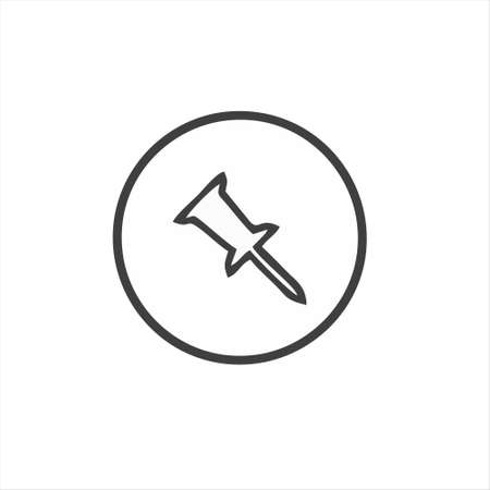 push pin icon isolated on white background from user interface collection. push pin icon thin line outline linear push pin symbol for logo, web, app, UI. push pin iconのイラスト素材