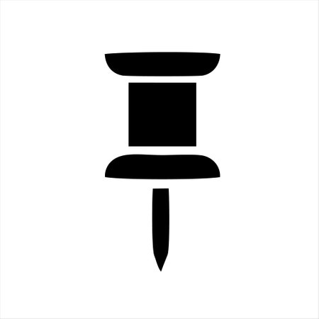 push pin icon isolated on white background from user interface collection. push pin icon thin line outline linear push pin symbol for logo, web, app, UI. push pin iconのイラスト素材