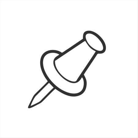 push pin icon isolated on white background from user interface collection. push pin icon thin line outline linear push pin symbol for logo, web, app, UI. push pin iconのイラスト素材