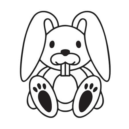 rabbit icon isolated on white background from pet shop collection. rabbit icon thin line outline linear rabbit symbol for logo, web, app, UI. rabbit iconのイラスト素材