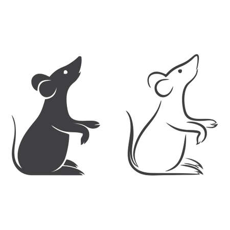 Rat icon isolated on white background. Rat icon in trendy design style. Rat vector icon modern and simple flat symbol for web site, mobile, logo, app, UI.のイラスト素材